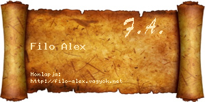 Filo Alex névjegykártya