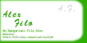 alex filo business card